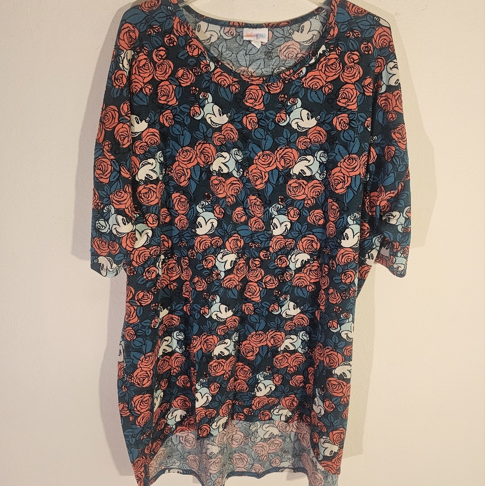 Disney LuLaRoe Irma Floral Mickey Mouse Tunic